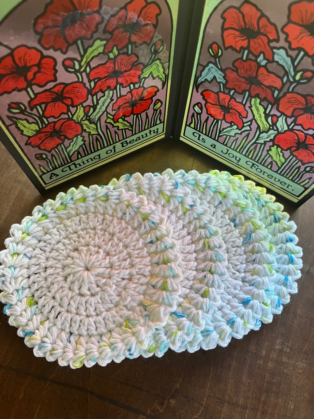 Crochet cotton coasters